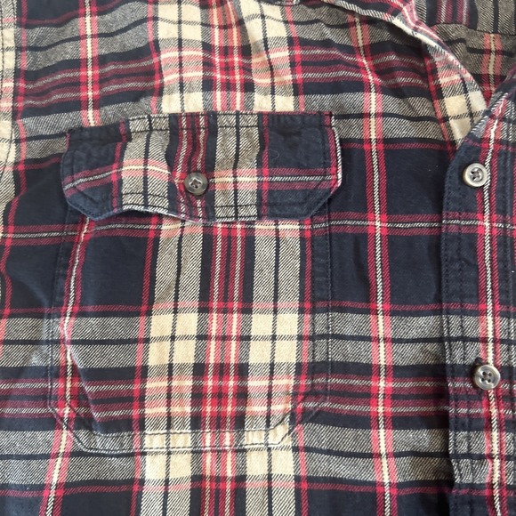 Faded Glory Flannel Shirt • Men's 2XL Brown & Red Plaid • Fall Oversized - Picture 3 of 8